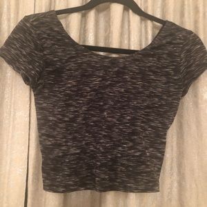 Grey and Black Crop Top